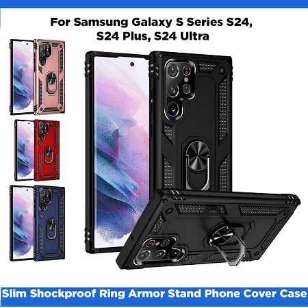 Shockproof Ring Armor Stand Case for Samsung Galaxy S24 Ultra